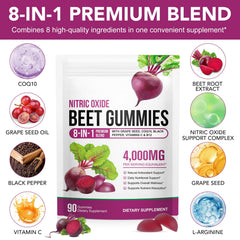 ECHTEYUN Beetroot Gummies close-up showing smooth chew for steady energy through the day.