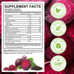 ECHTEYUN Beetroot Gummies texture close-up with vibrant color for an appealing daily treat.