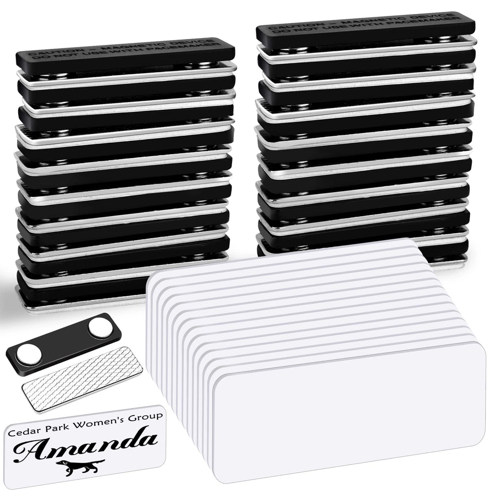 EcjoyHub magnetic name tag backings with two strong magnets for secure wear