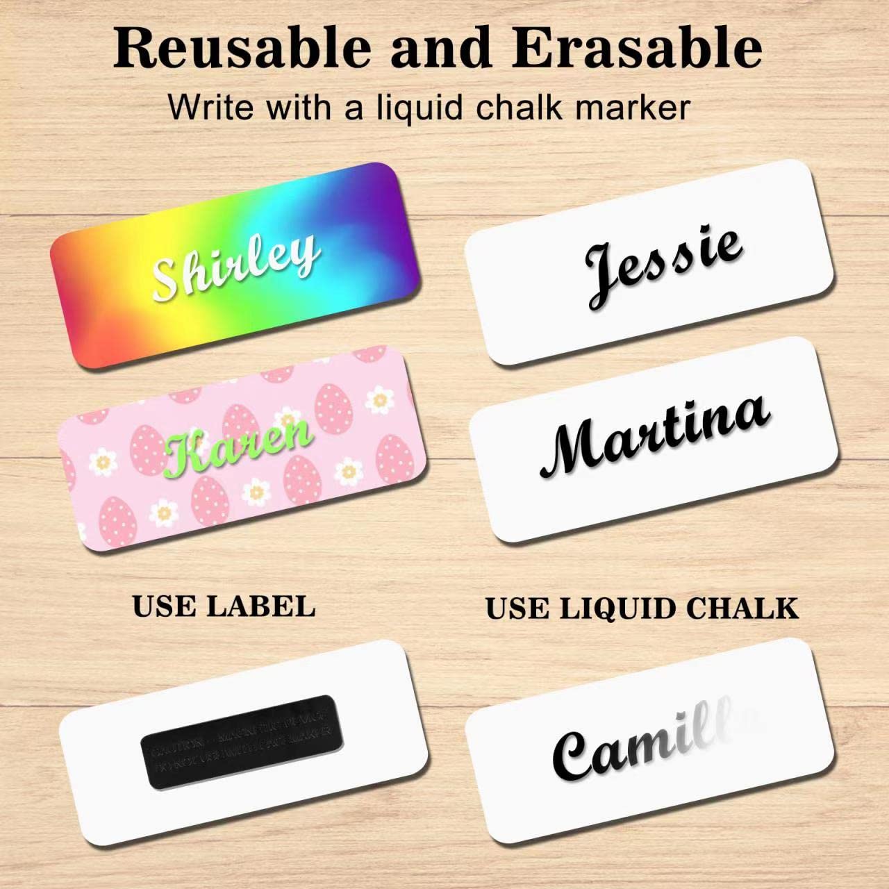EcjoyHub chalk-writable name tags surface for quick on-the-go updates