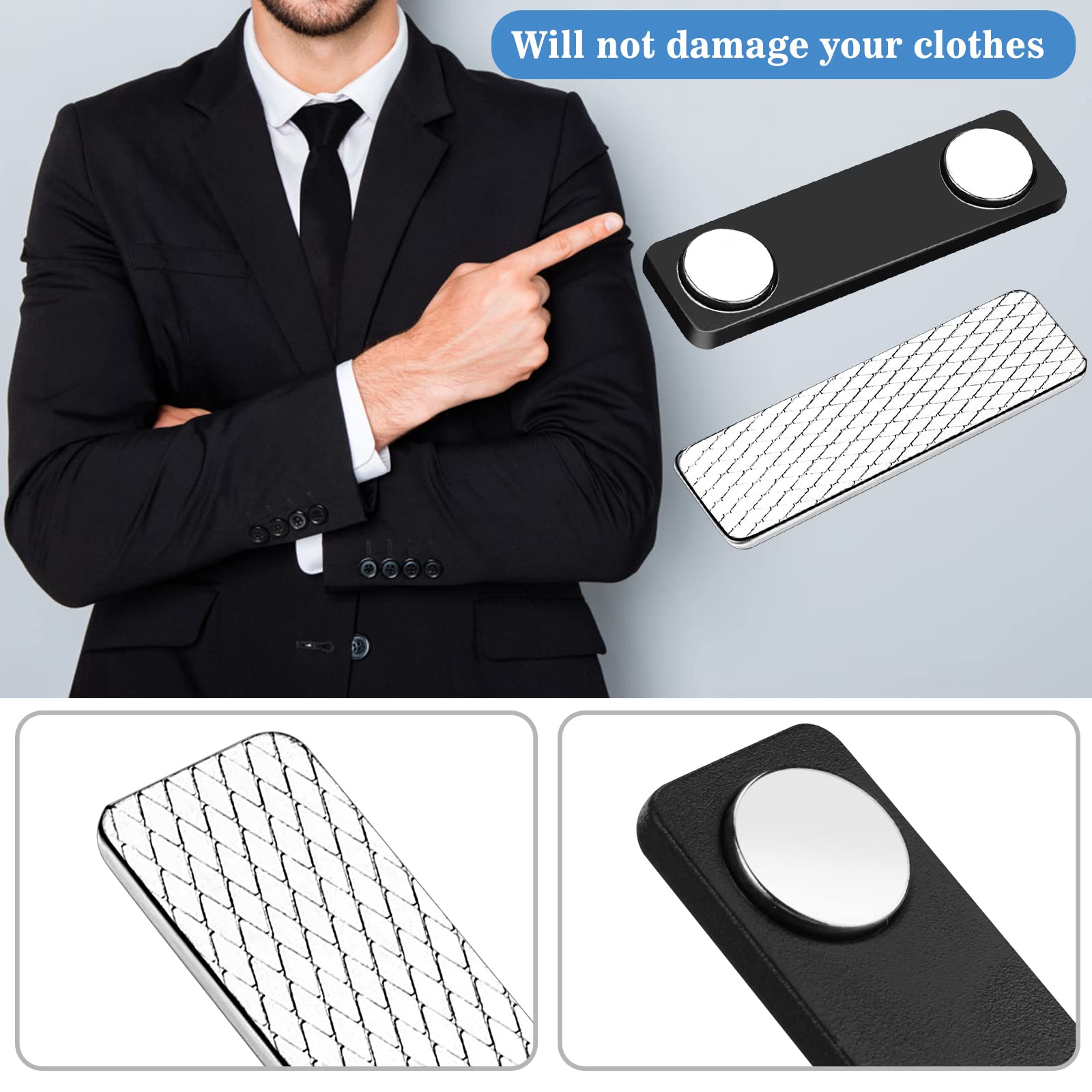 EcjoyHub name tags with engravable plates for long-lasting labeling