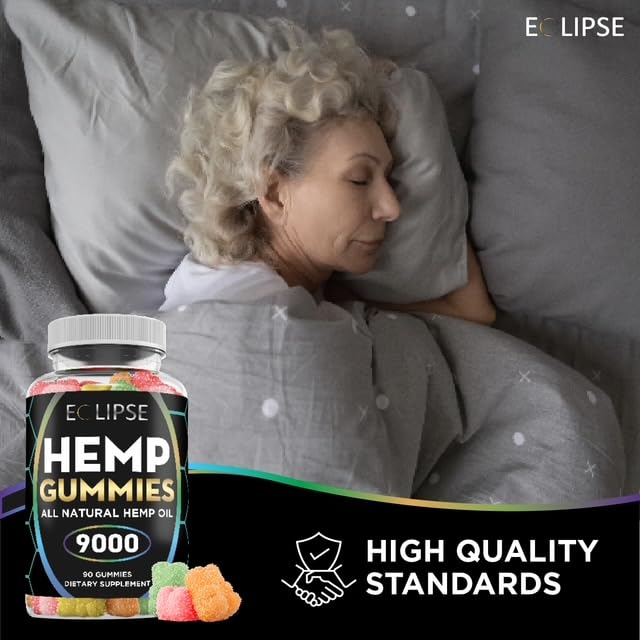 Eclipse Hemp Gummies bottle side emphasizes natural ingredients and GMO-free formulation.
