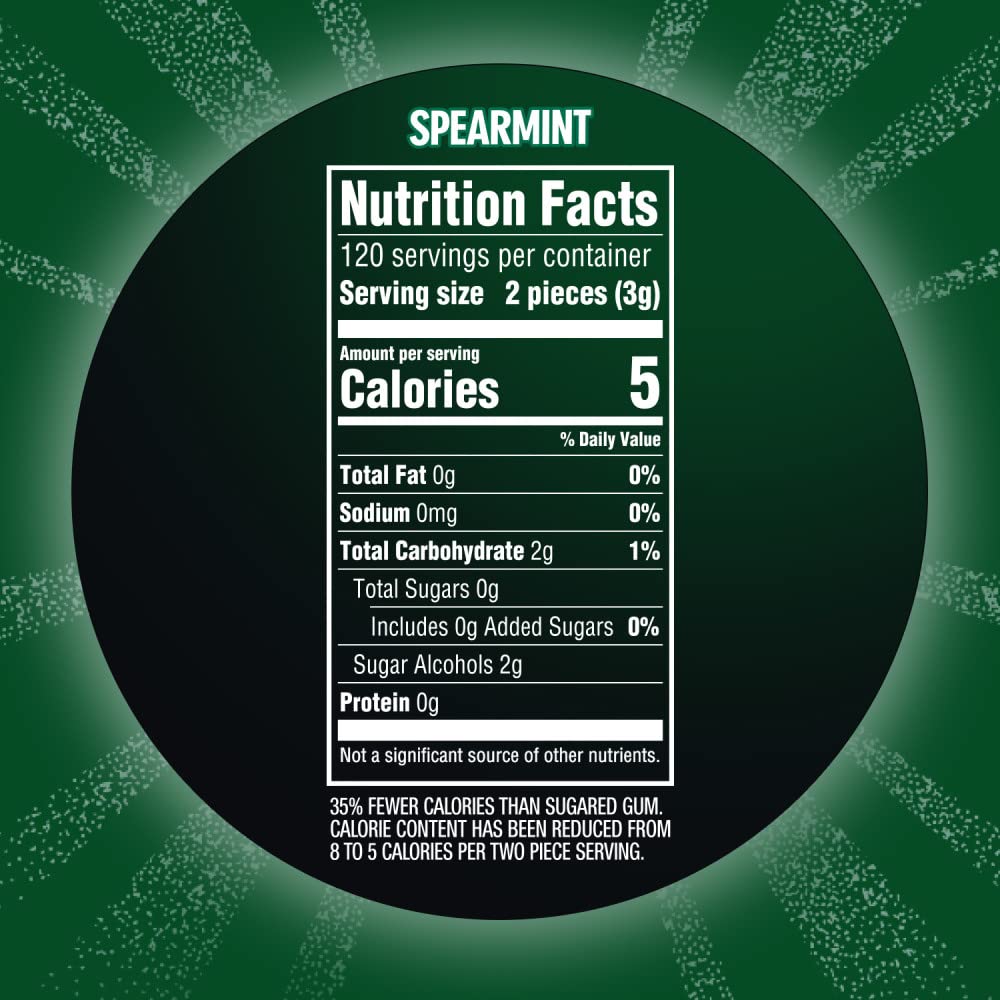 Eclipse Spearmint gum bottle front displaying mint flavor.