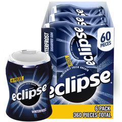 Eclipse Winterfrost sugarfree gum bottle front view for quick breath refreshment on the go