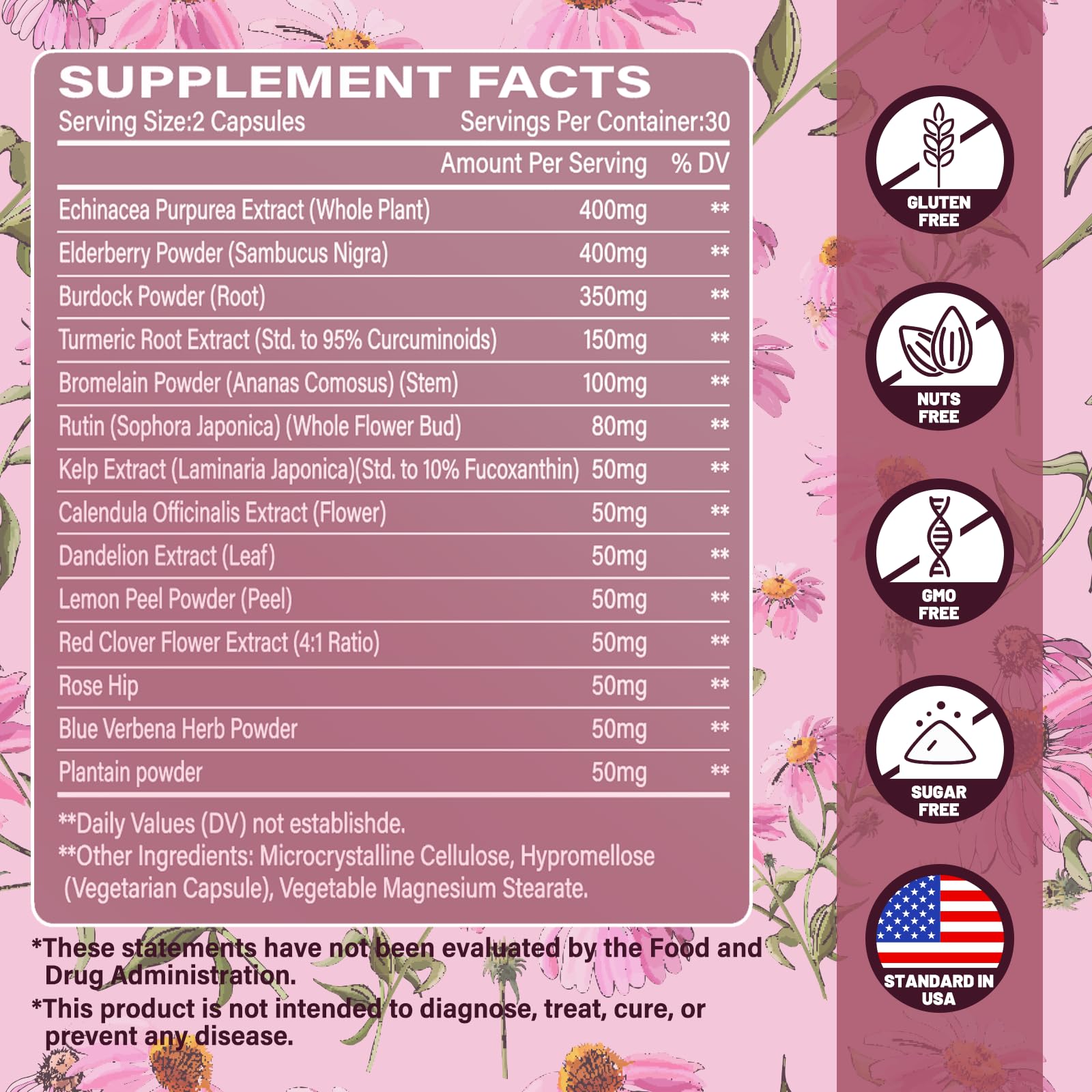 Packaging box for Ecliptron Lymphatic Drainage highlighting vegan, non-GMO features