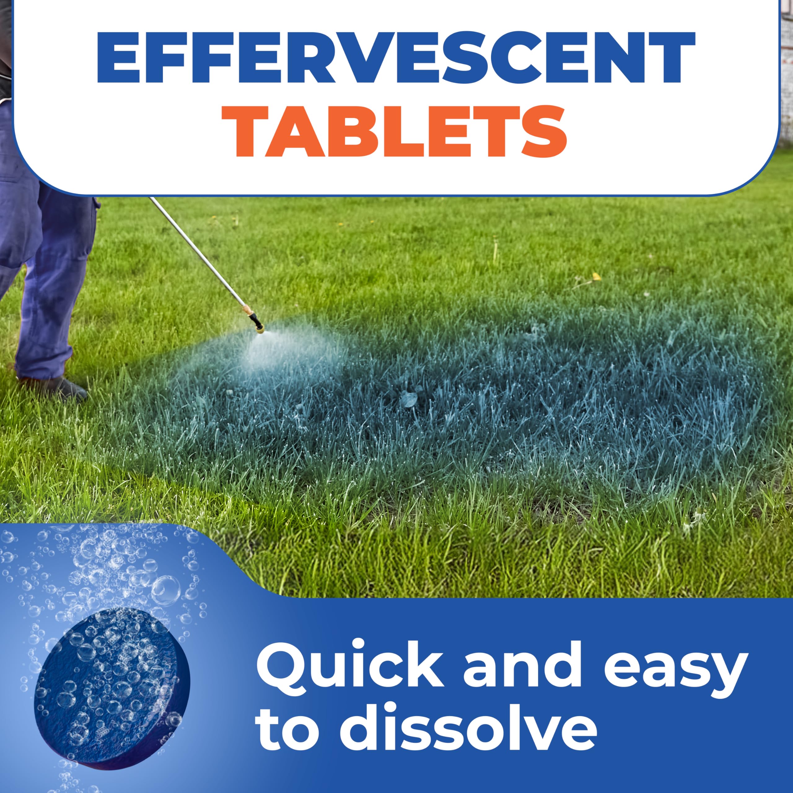 Eco Living Solutions blue spray visible in the tank to guide precise application.