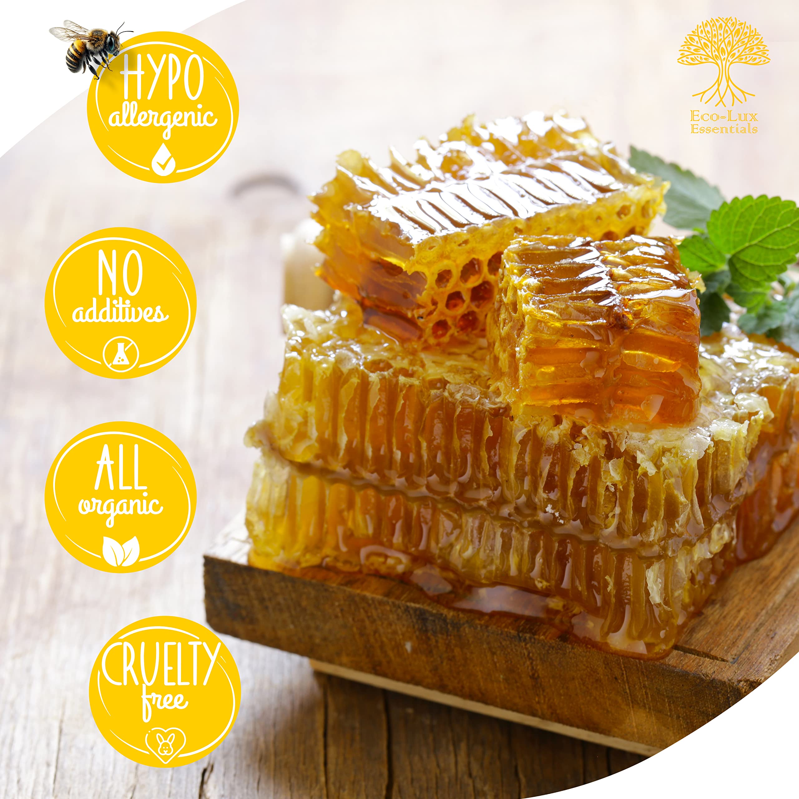 Eco Lux 8 Yellow Beeswax blocks texture detail ideal for soap making and cosmetics.
