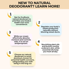 Arrowroot powder component of ECO ROOTS deodorant cream highlighted