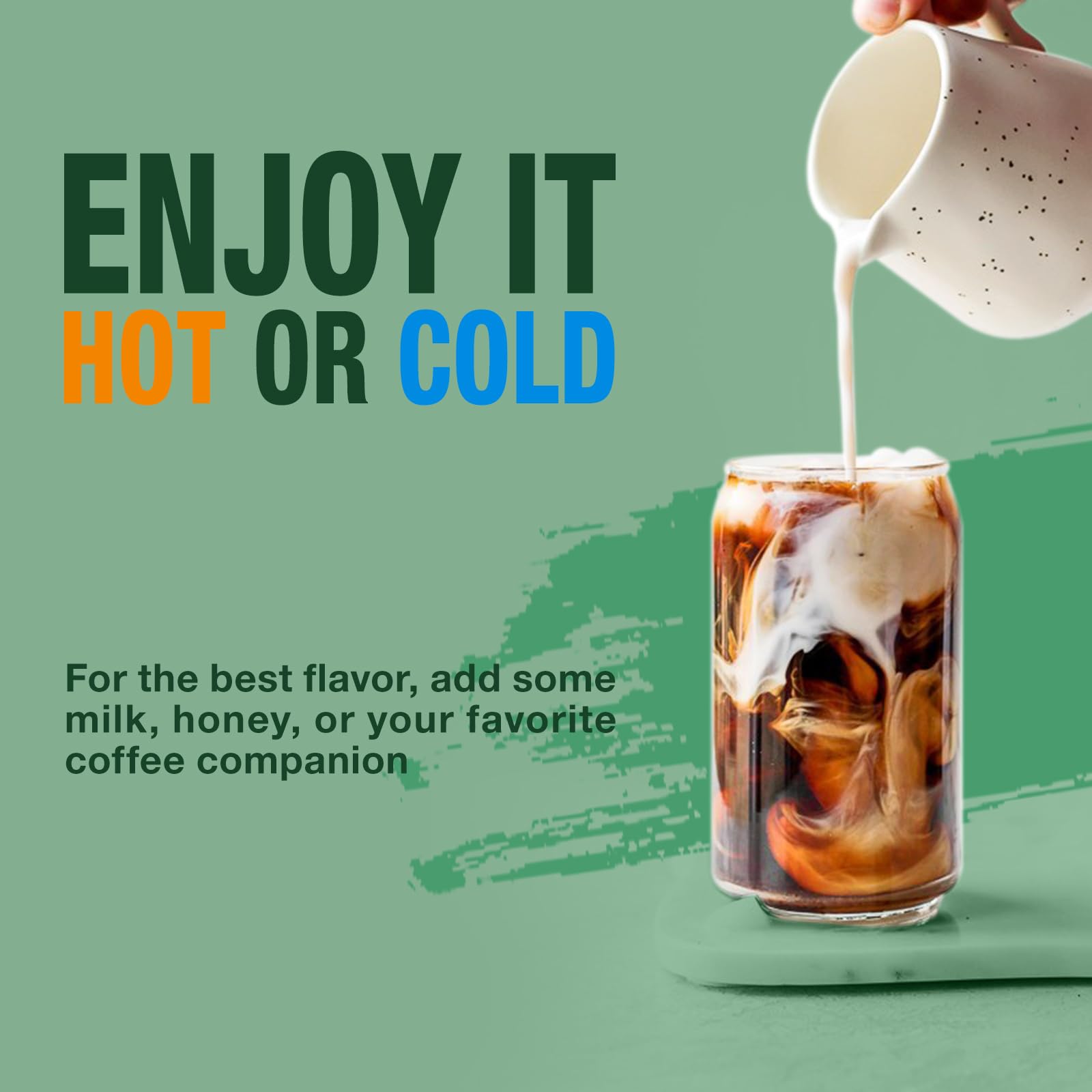 Pouring ECO-TASTE mix creates a smooth cup with earthy mushroom notes