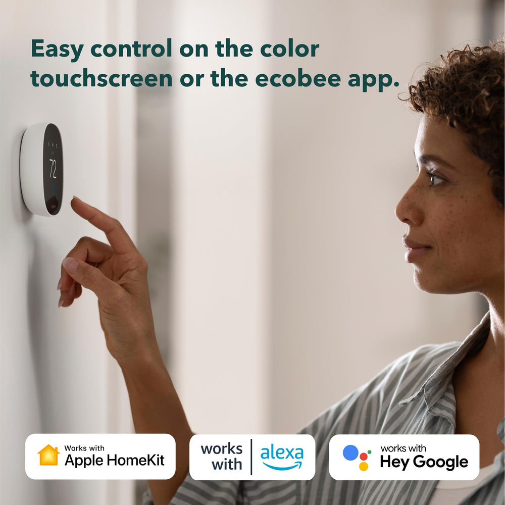 ecobee thermostat works with Alexa and Google Assistant for hands‑free control.