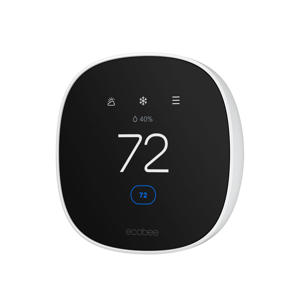 ecobee Smart Thermostat Essential display with color touchscreen for quick temperature changes.