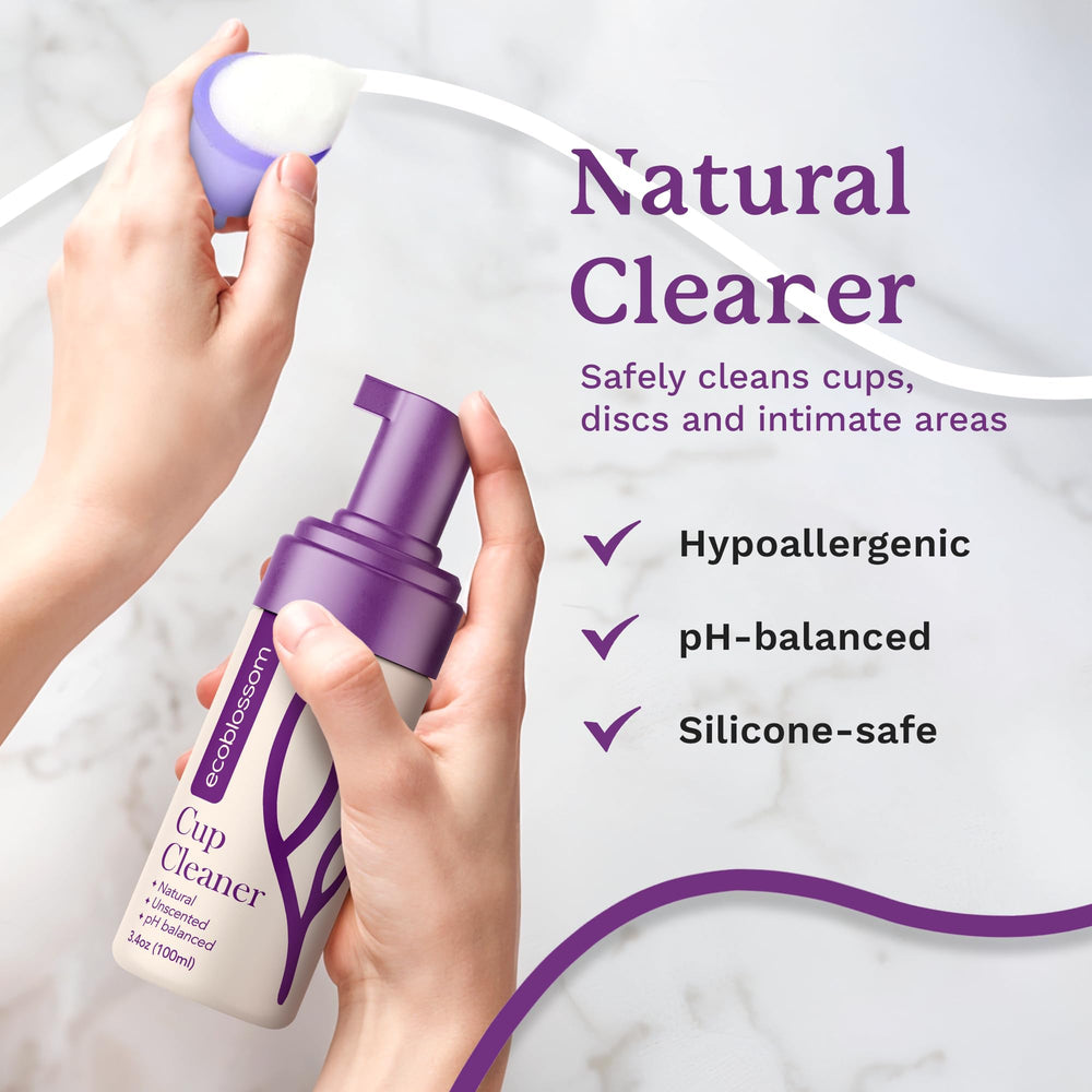 EcoBlossom bottle close-up shows the foaming action for easy rinsing.