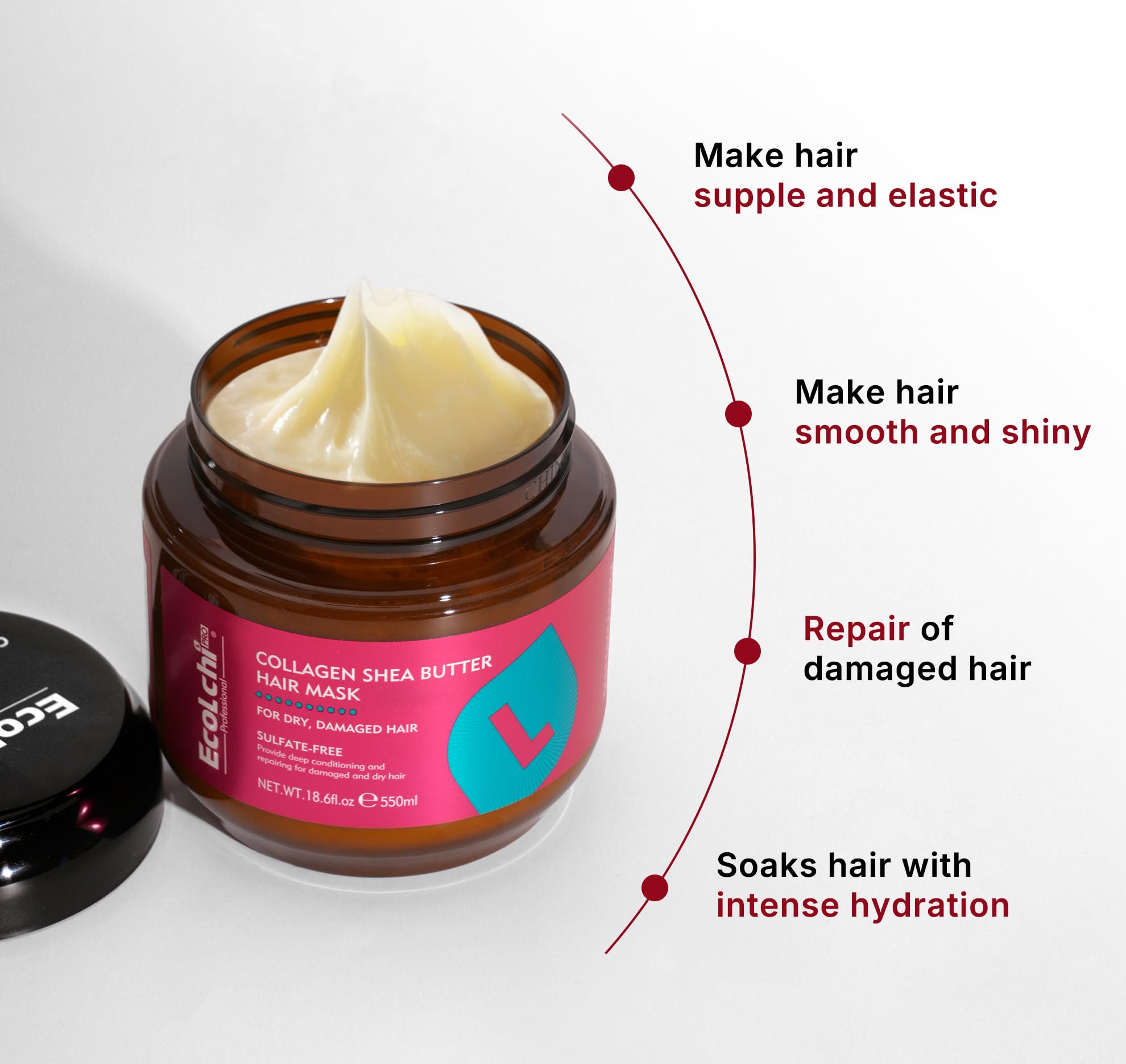 ECOLCHIPRO hair mask application scene demonstrates easy nourishment during routine.