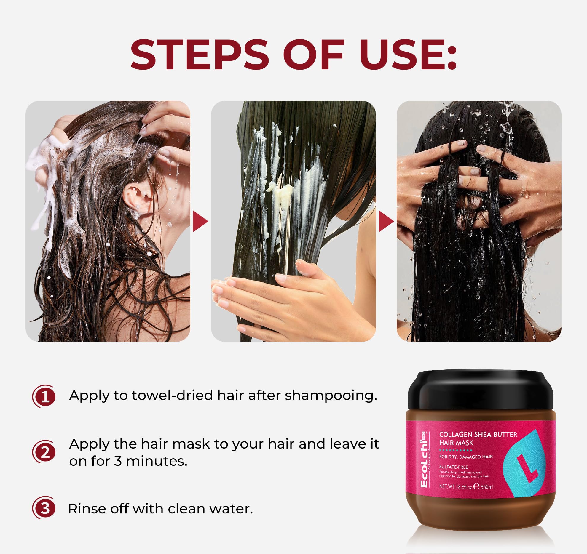 ECOLCHIPRO hair mask jar detail highlights premium packaging quality.