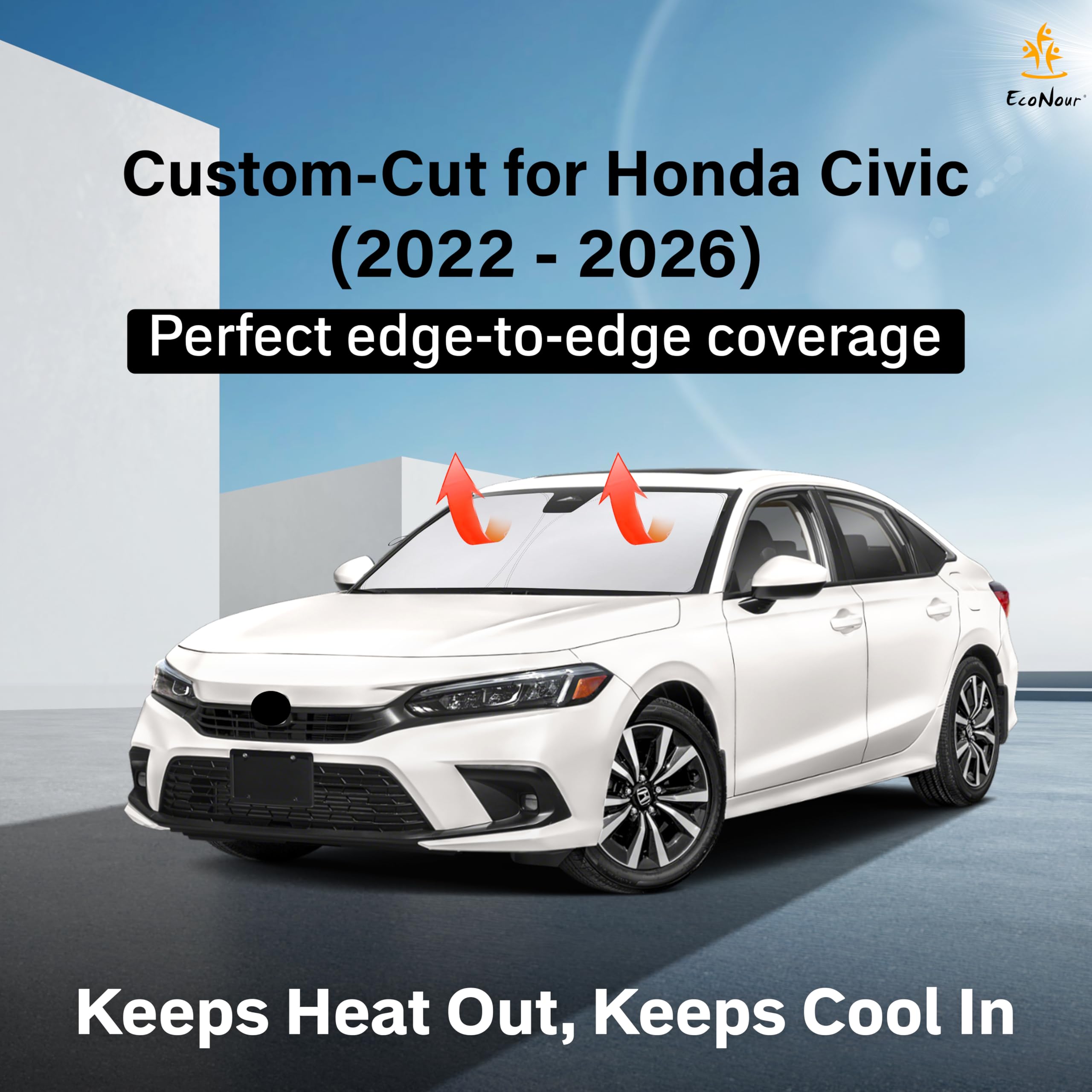 EcoNour sunshade blocks UV rays with a four-layer design for Civic