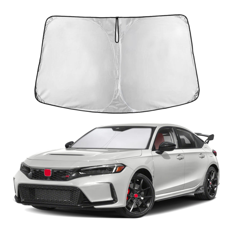 EcoNour Civic windshield sunshade providing full coverage for a cooler cabin