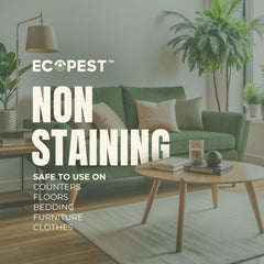 EcoPest Silverfish Spray bottle demonstrates kid-safe usage for family homes