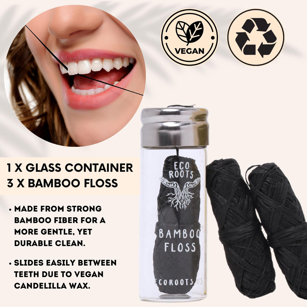 ECO ROOTS floss refills pack with 33 yards each for zero-waste routine
