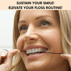 ECO ROOTS vegan candelilla wax coating on floss for smooth glide