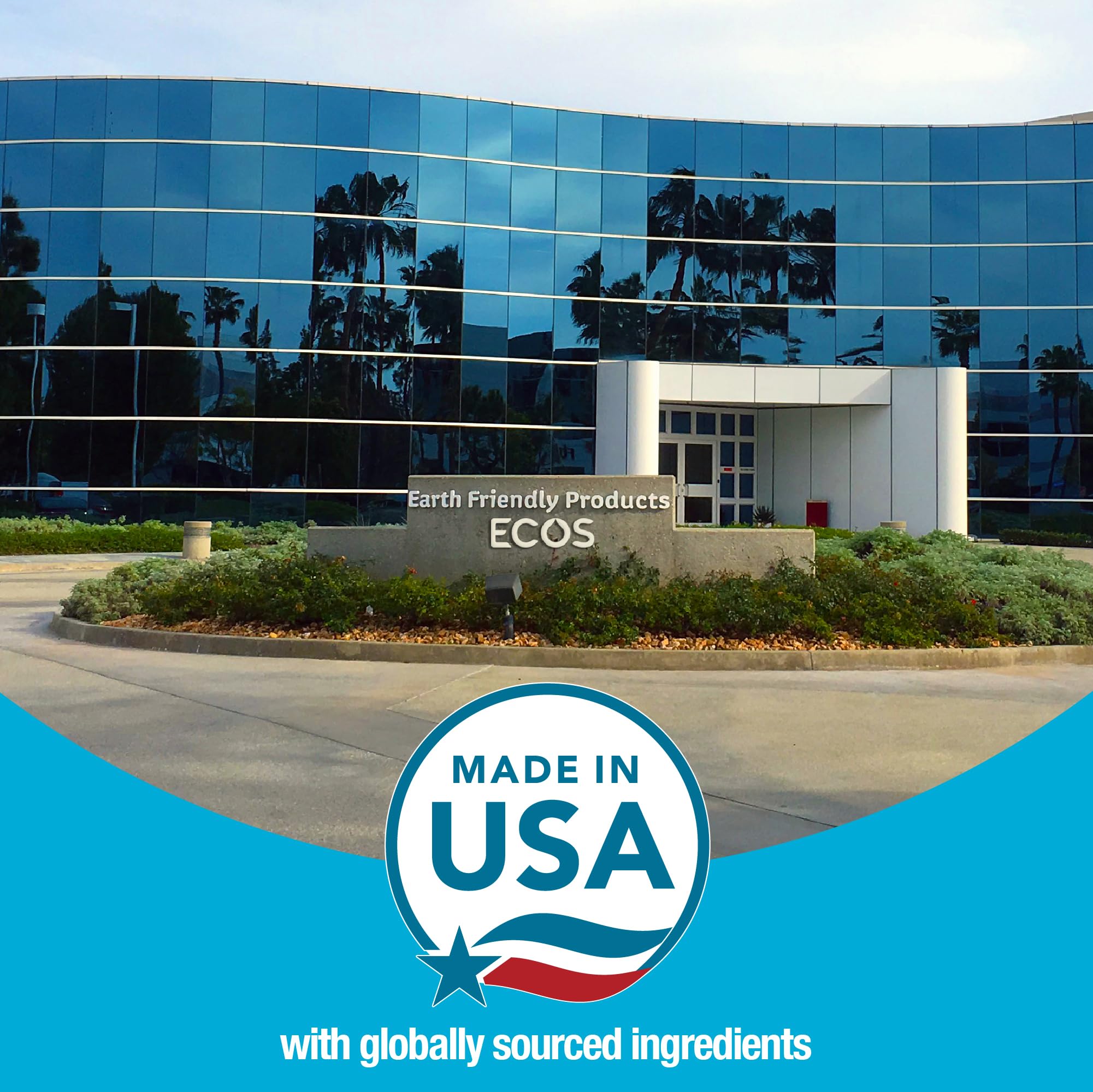 ECOS plant powered visual emphasizes natural cleaning power.