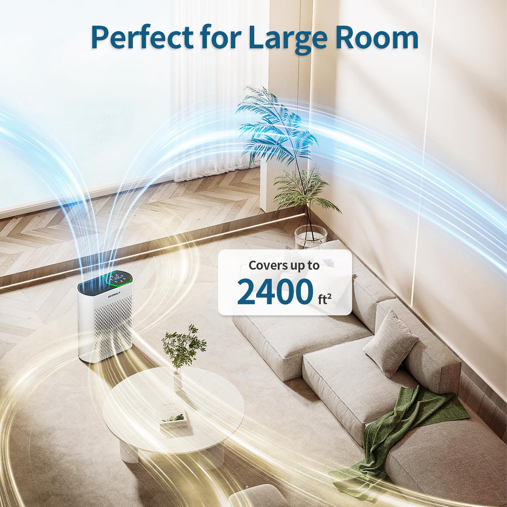 ECOSELF air purifier sleep mode operates quietly for undisturbed nights