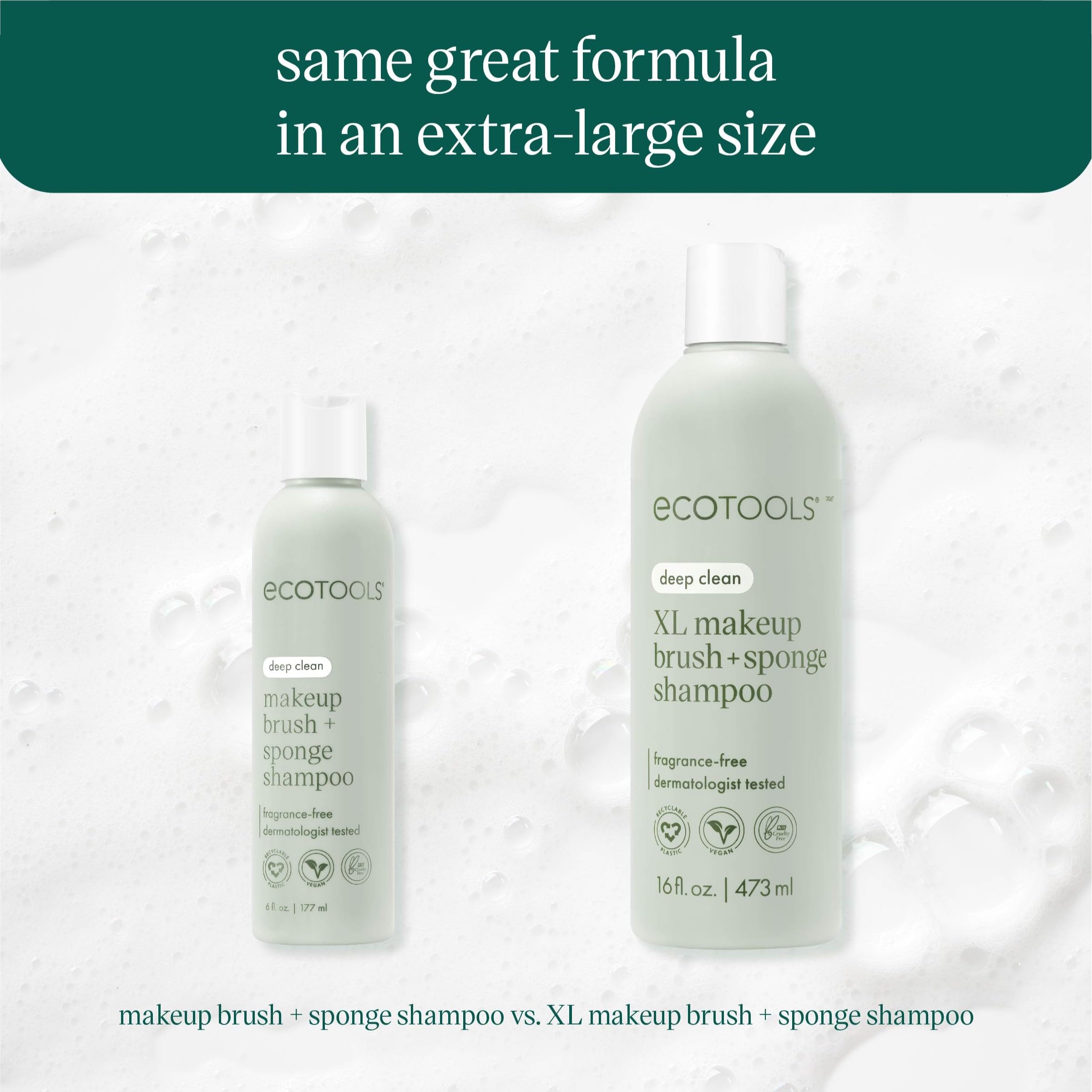 EcoTools XL Shampoo bottle back highlights a gentle formula for sensitive skin.