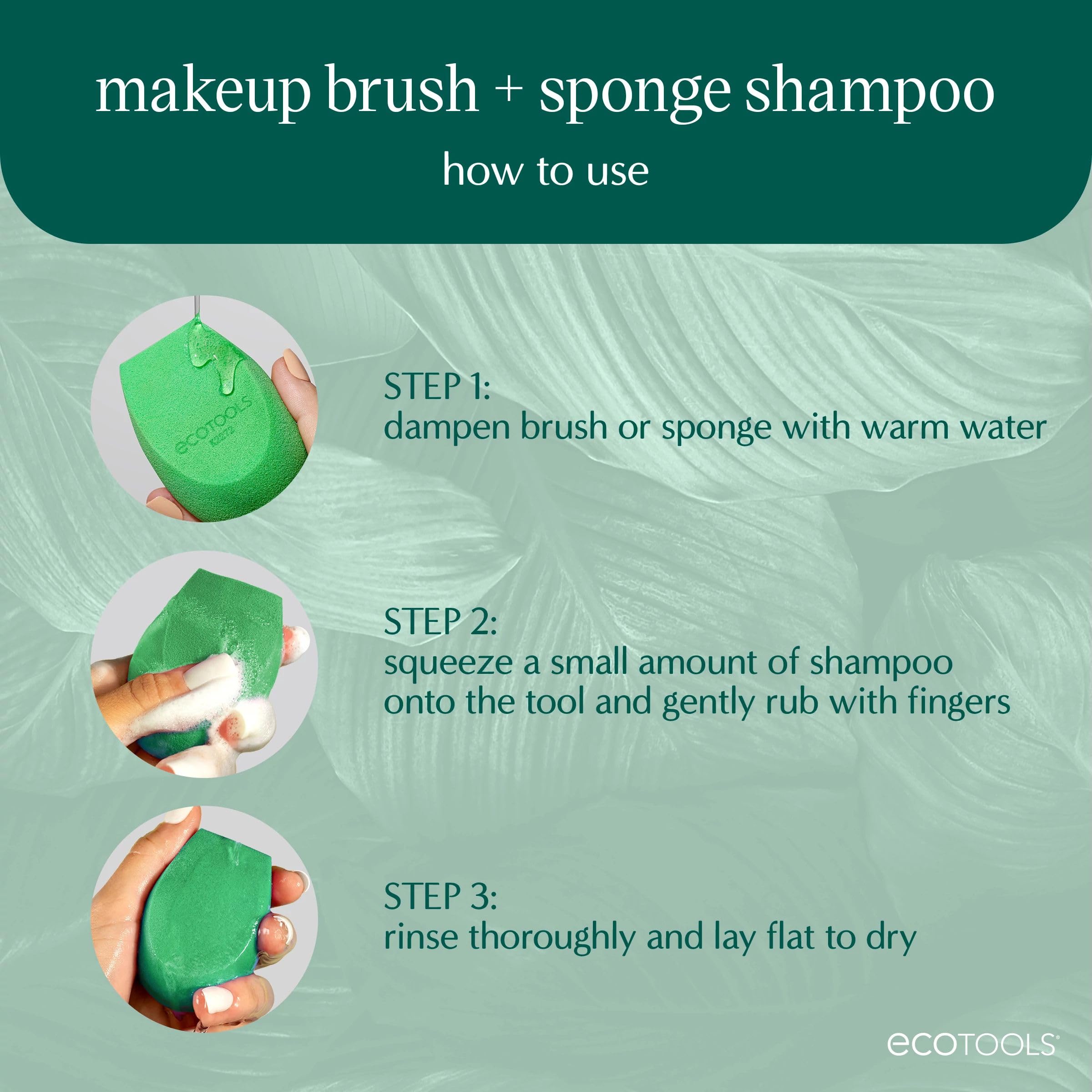 EcoTools XL brush-head closeup shows gentle cleaning for all brush types.