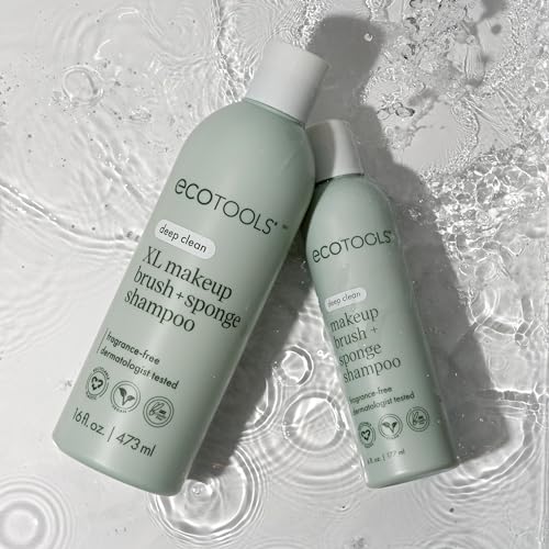 EcoTools XL brushes laid flat to dry after cleansing.