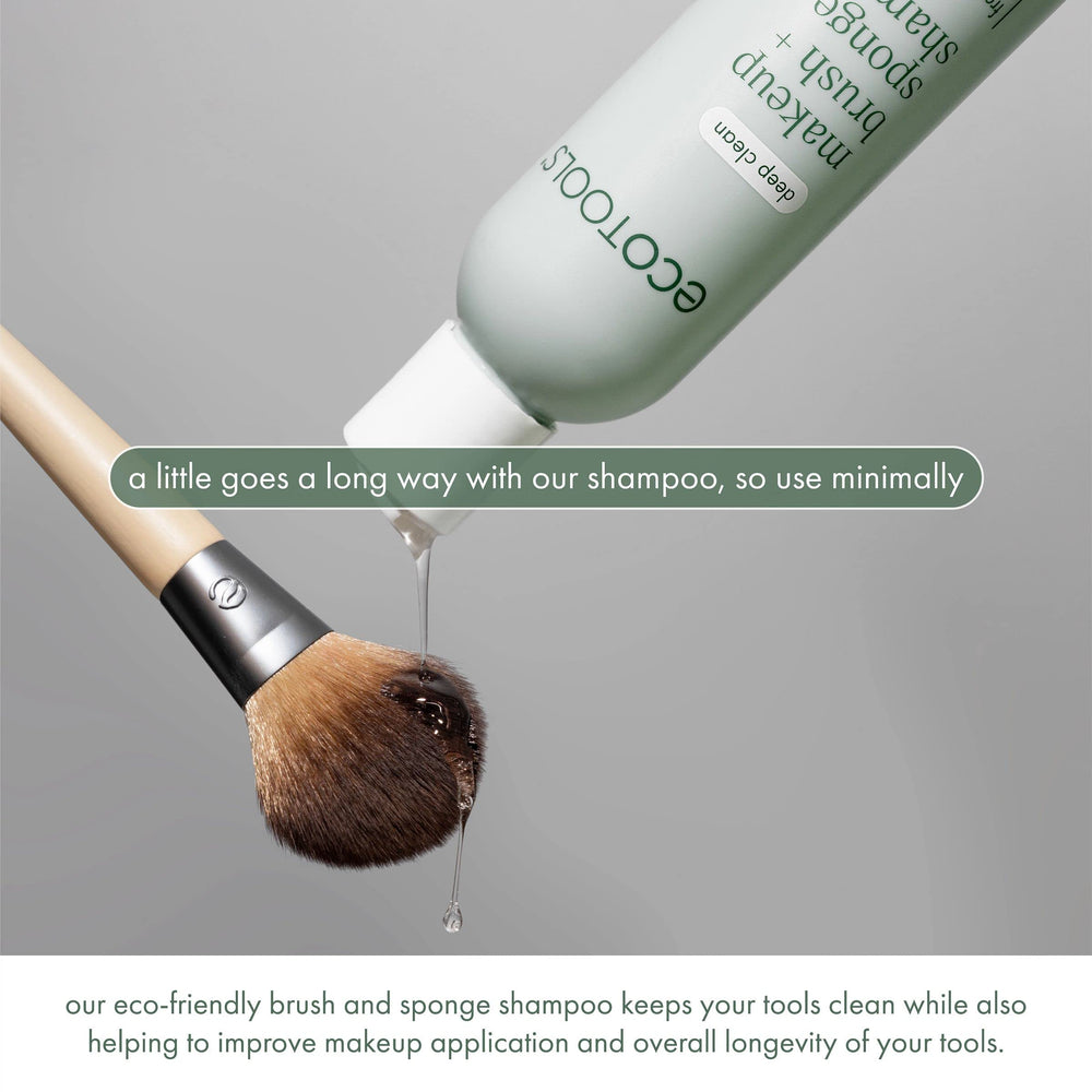 EcoTools XL sponge washing action illustrates thorough removal of makeup residue.