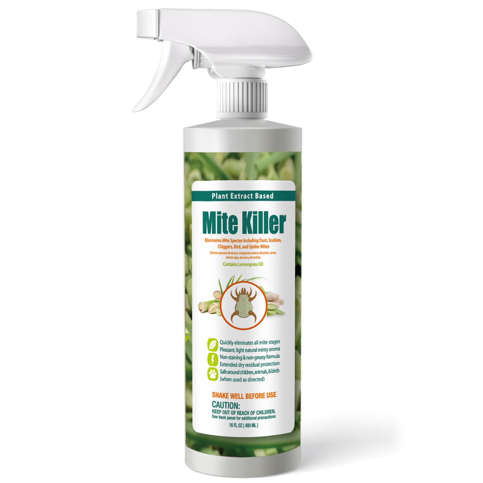 EcoVenger Mite Killer spray bottle shown for convenient home use against mites.