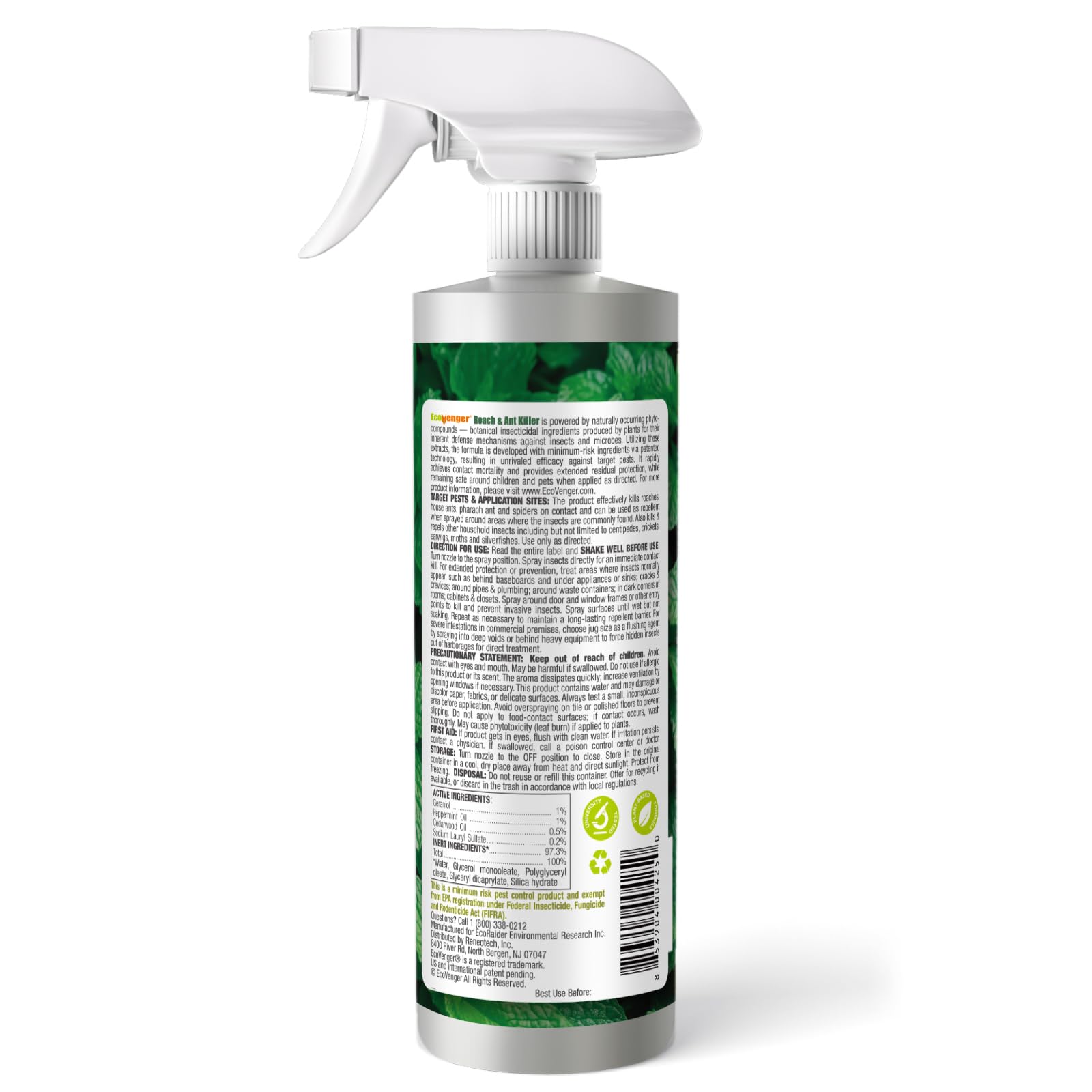 EcoVenger Roach Killer 16 oz spray action ready for application.
