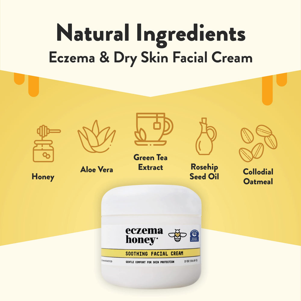 ECZEMA HONEY on the face demonstrates easy, non-greasy hydration for cheeks