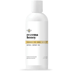 Eczema Honey fragrance-free bubble bath bottle, gentle cleansing for sensitive skin.