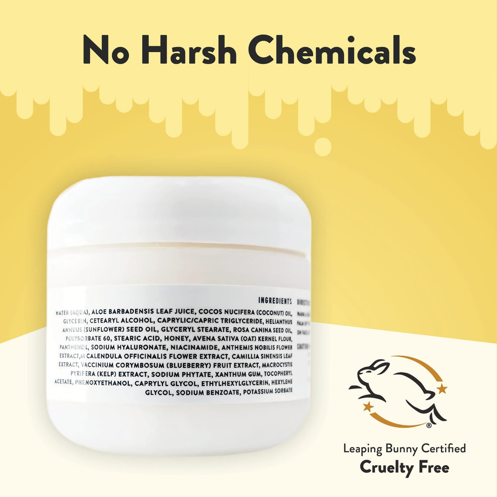 ECZEMA HONEY ingredients panel highlights aloe vera and honey for hydration