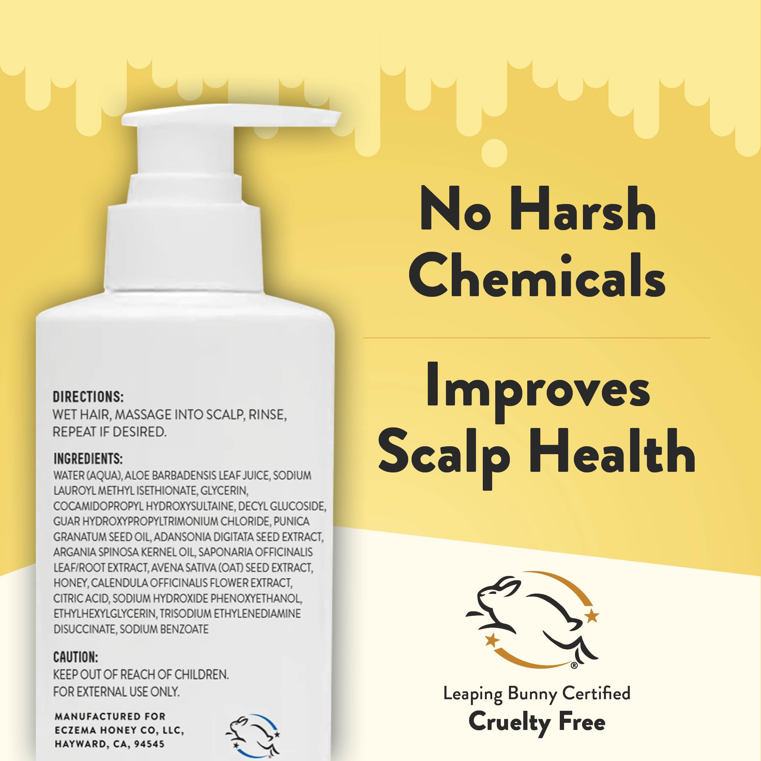 Eczema Honey Nourishing Shampoo argan oil drops emphasize deep hydration