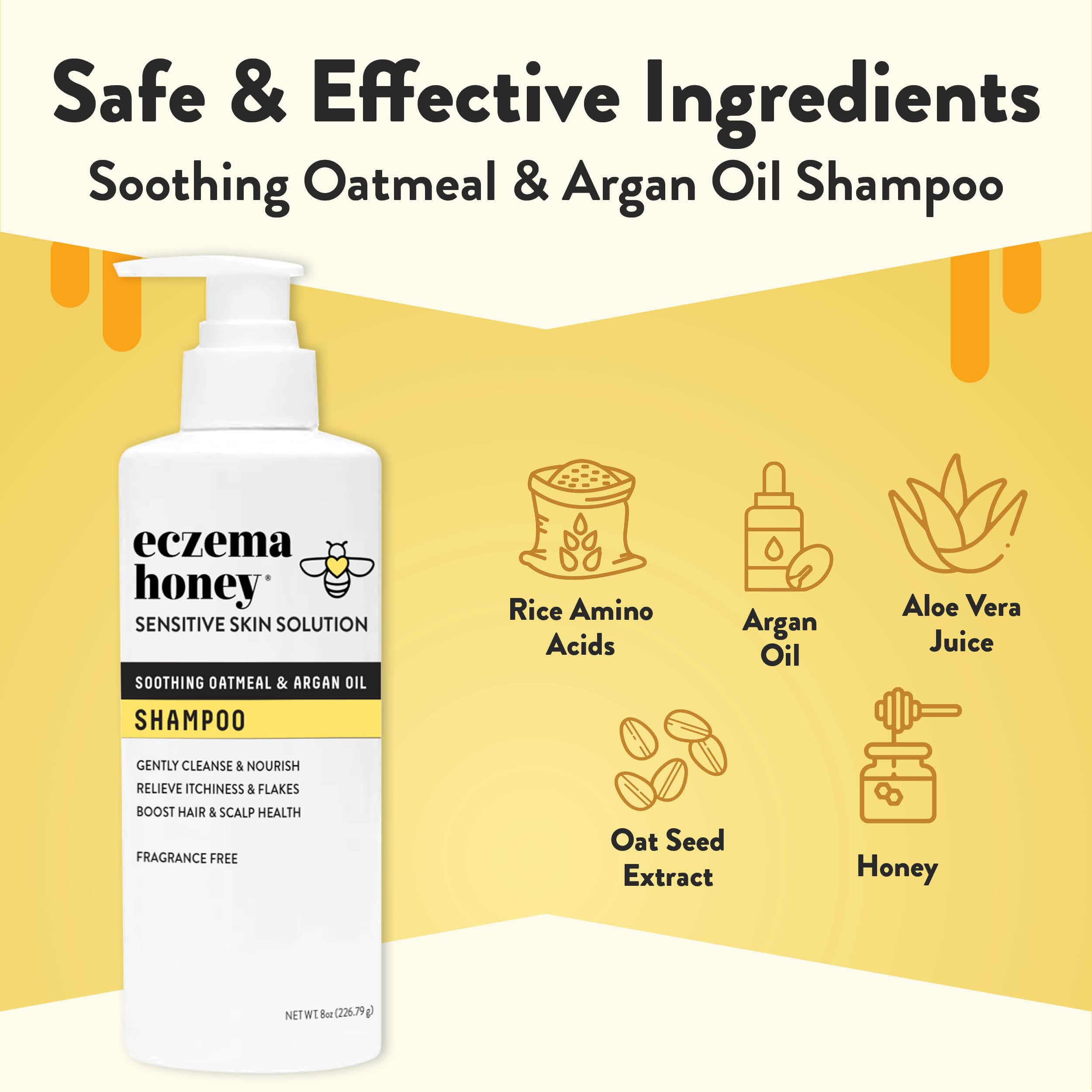 Eczema Honey Nourishing Shampoo foamy lather hints at anti-dandruff relief