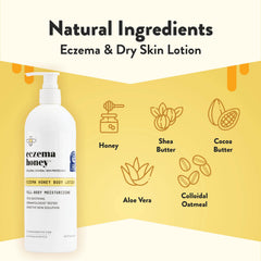 Creamy texture close-up of ECZEMA HONEY oatmeal lotion