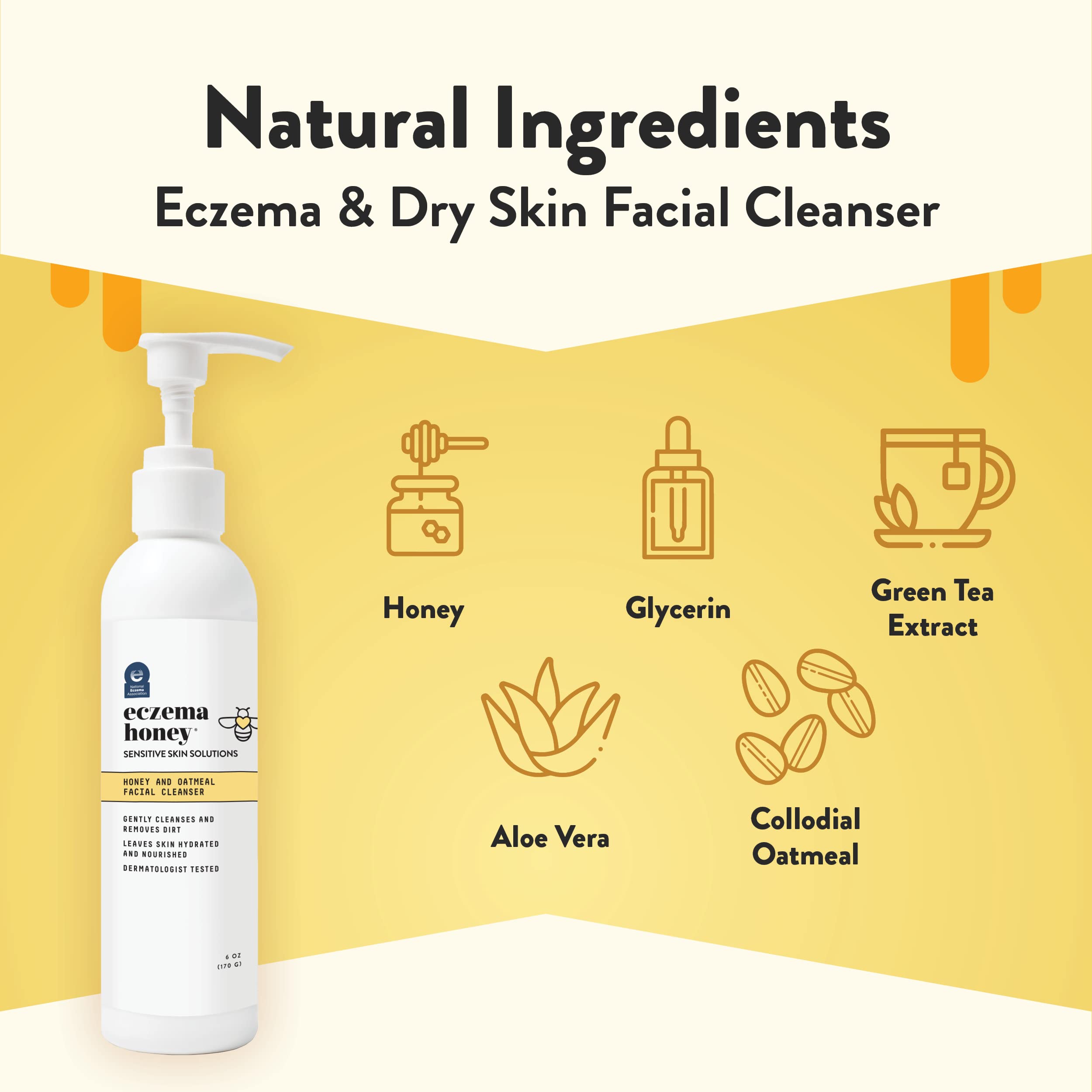 ECZEMA HONEY Cleanser foamy lather ready for sensitive skin cleansing.