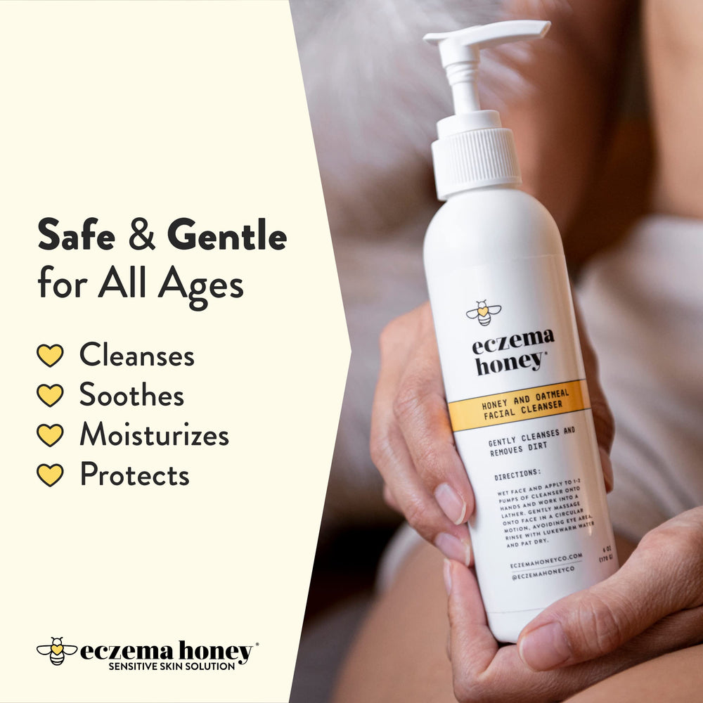 Creamy texture close-up highlighting hydrating feel for dry eczema-prone skin.