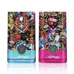 ED HARDY Hearts & Daggers outer box and bottle pairing for memorable unboxing.