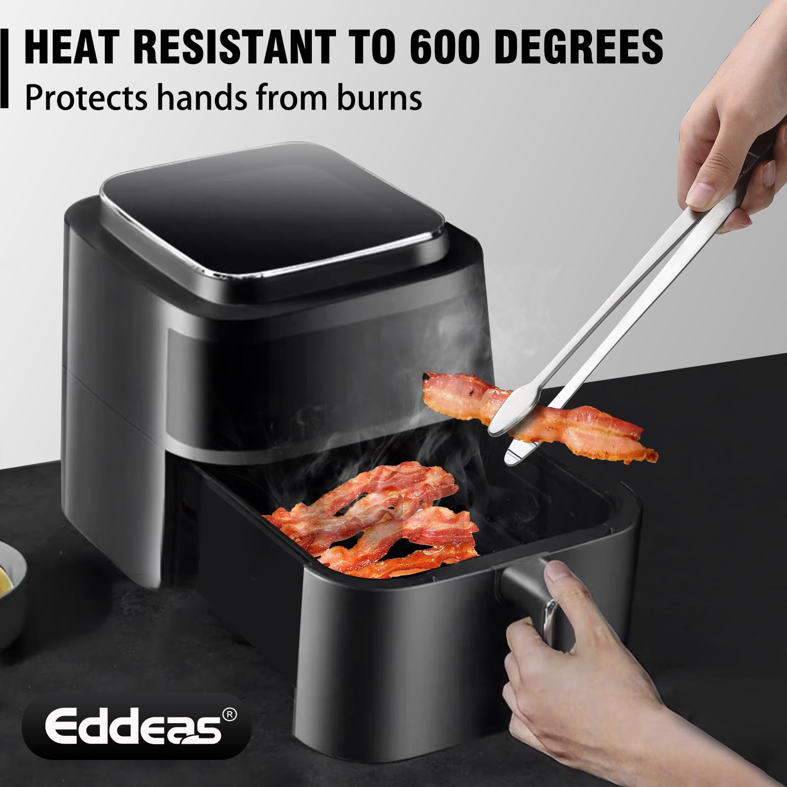 Eddeas kitchen tweezers 10-inch, ideal for delicate plating and small garnish placement.