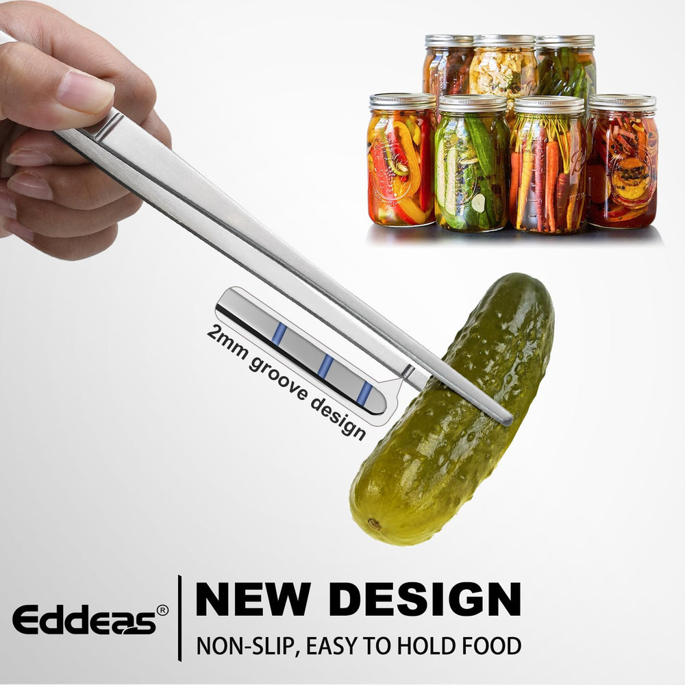 Eddeas tweezers fine-teeth close-up, prevents slipping of small morsels.