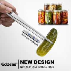 Eddeas tweezers fine-teeth close-up, prevents slipping of small morsels.