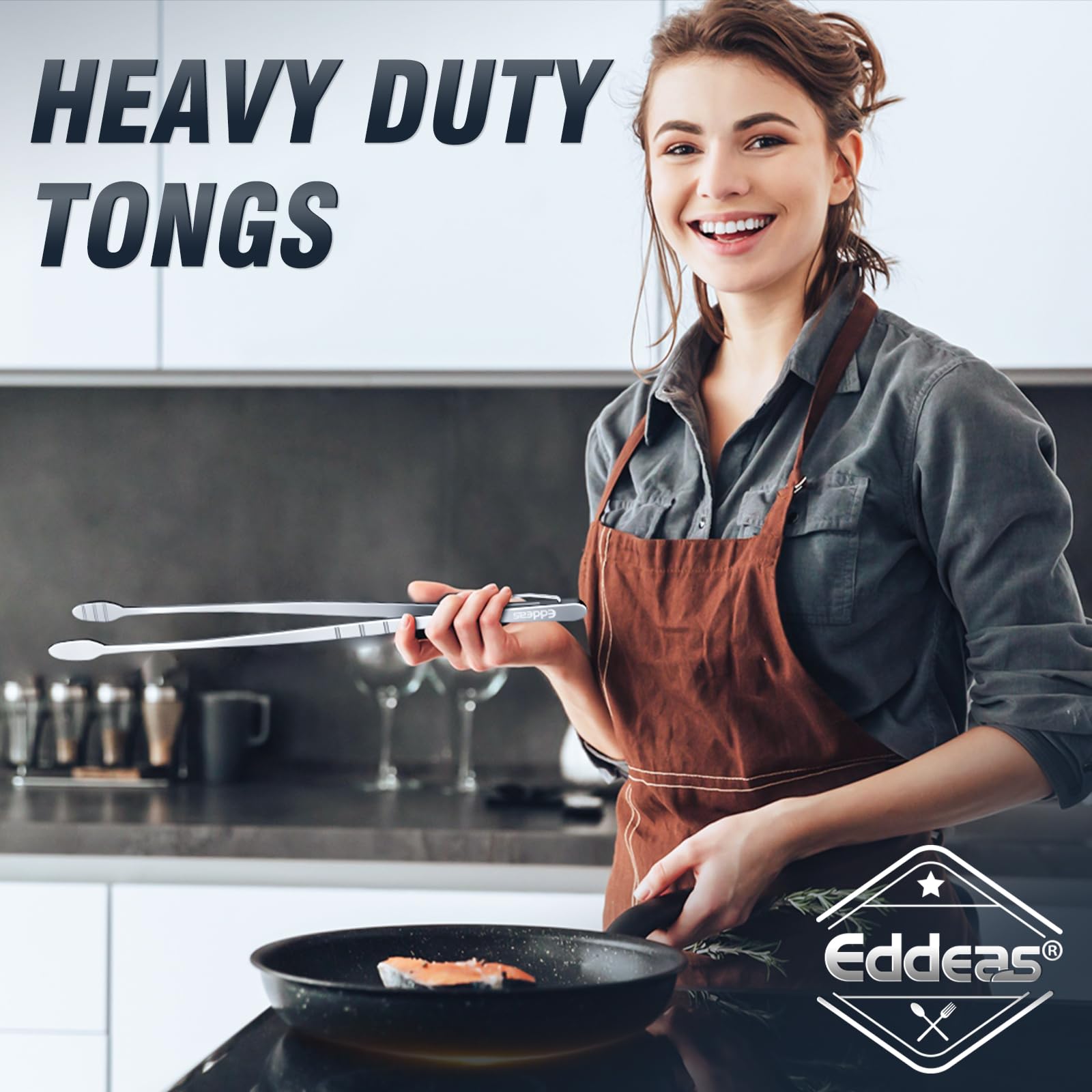 Eddeas pull-loop storage feature for easy hanging and tidy kitchen.
