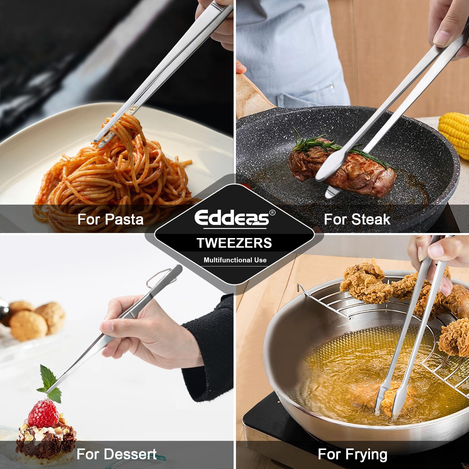 Eddeas serrated-handle design aids secure grip and control.