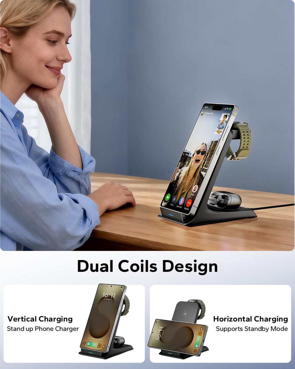 Eddibox Buds charging dock for quick, organized power.