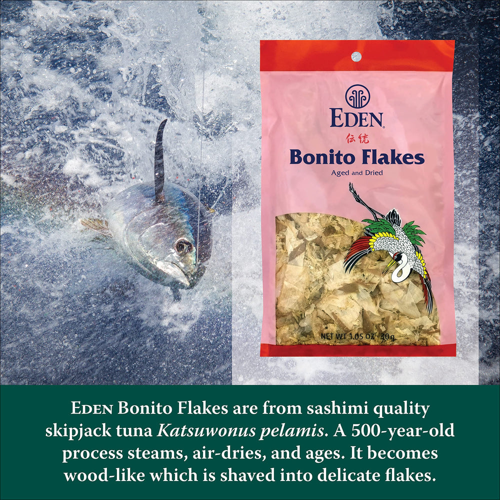 Eden bonito flakes enrich miso broth with delicate aroma.