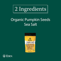 Packaged Eden pumpkin seeds lightly salted for on-the-go snacking