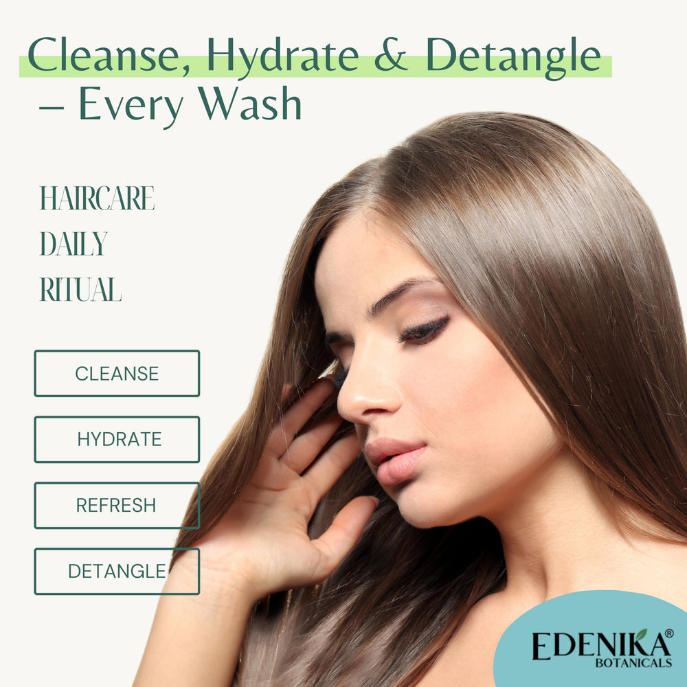 EDENIKA BOTANICALS peppermint conditioner after-use silky hair texture
