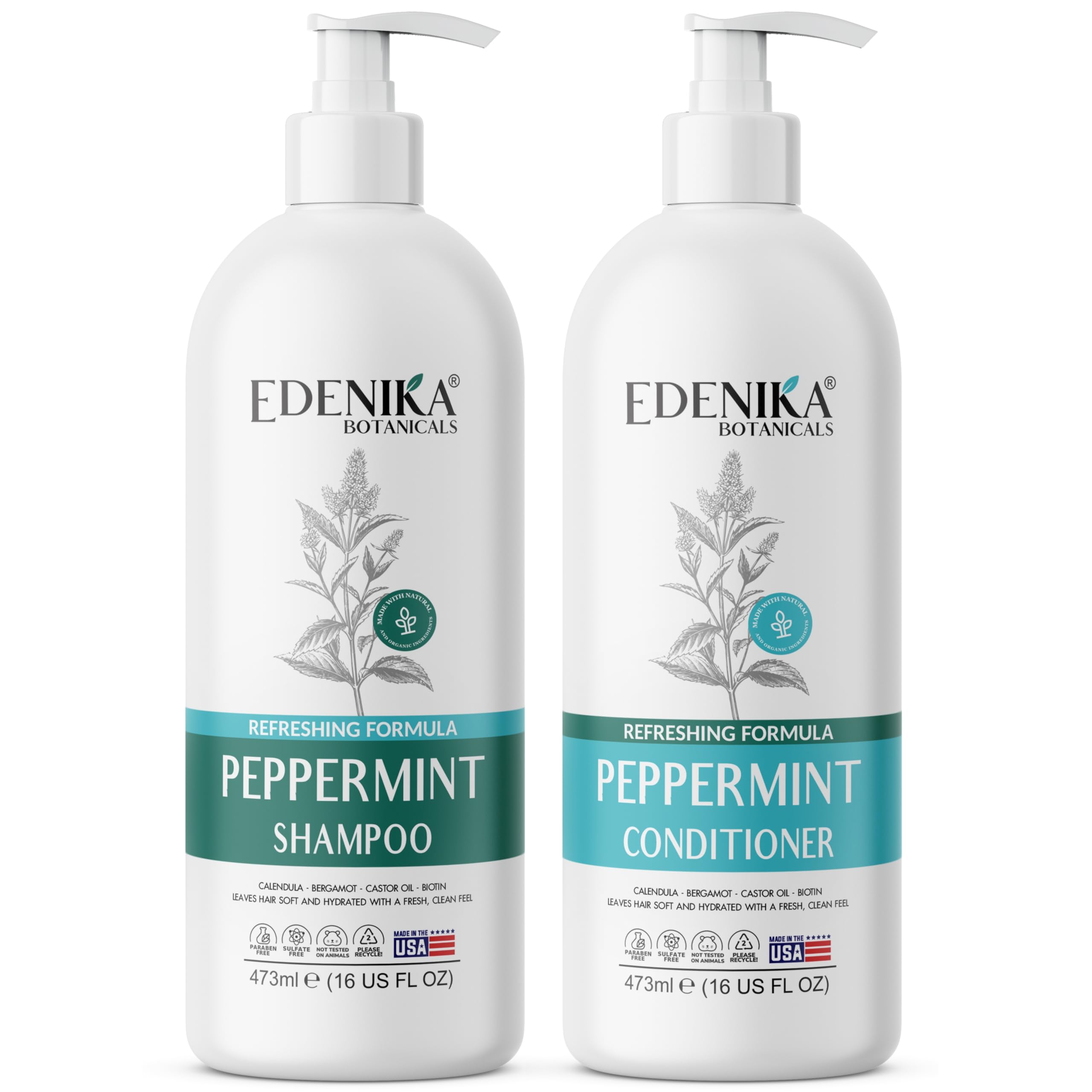 EDENIKA BOTANICALS peppermint packaging on eco-friendly box for responsible care